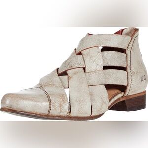 Bed Stu  Brittany distressed white tan leather boots